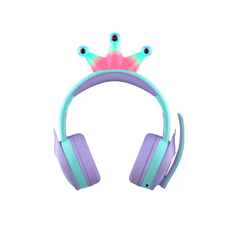 Pink Crown Headset for Kids Bluetooth Headphones - Image 12