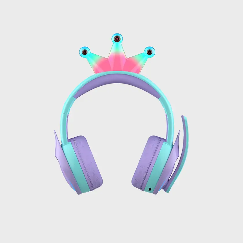 Pink Crown Headset for Kids Bluetooth Headphones - Image 3
