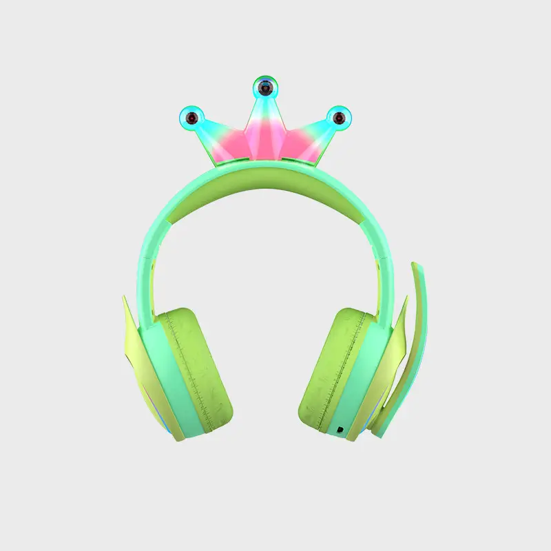 Pink Crown Headset for Kids Bluetooth Headphones - Image 4