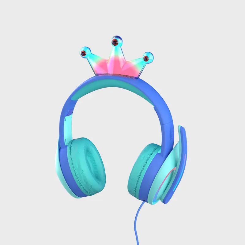 Pink Crown Headset for Kids Bluetooth Headphones - Image 5