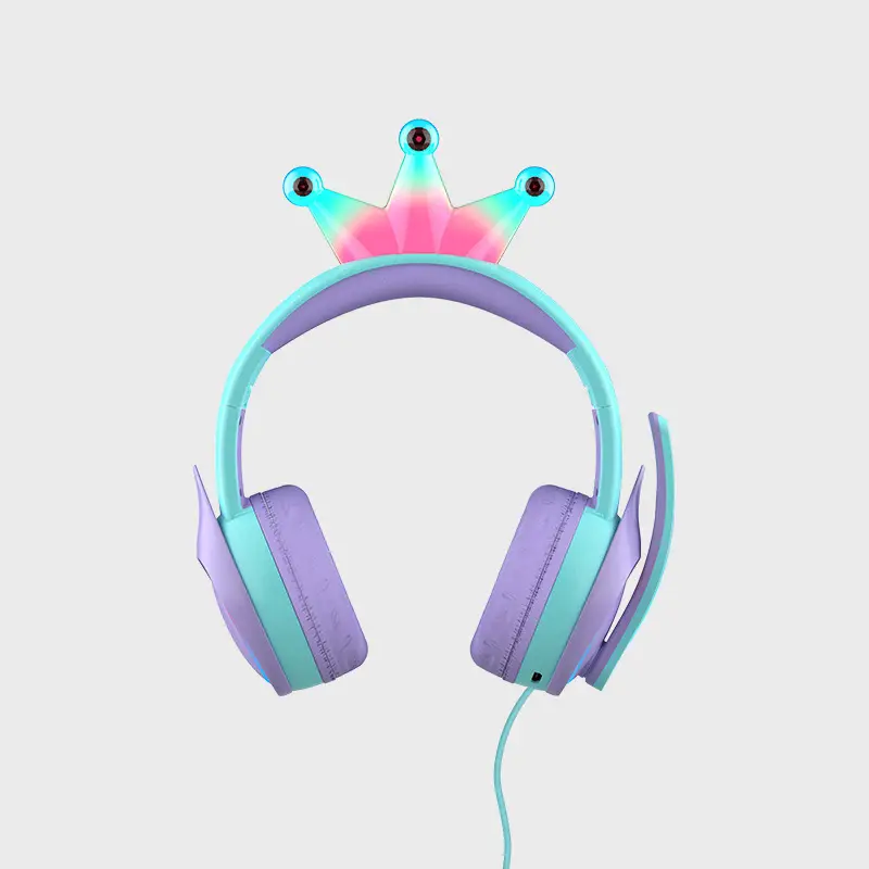Pink Crown Headset for Kids Bluetooth Headphones - Image 6