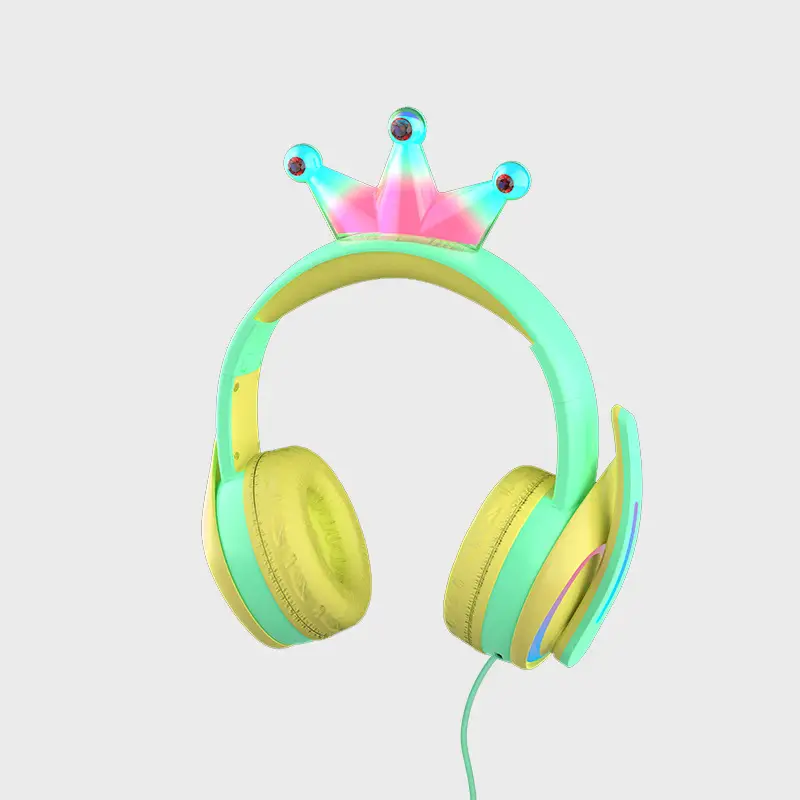 Pink Crown Headset for Kids Bluetooth Headphones - Image 7