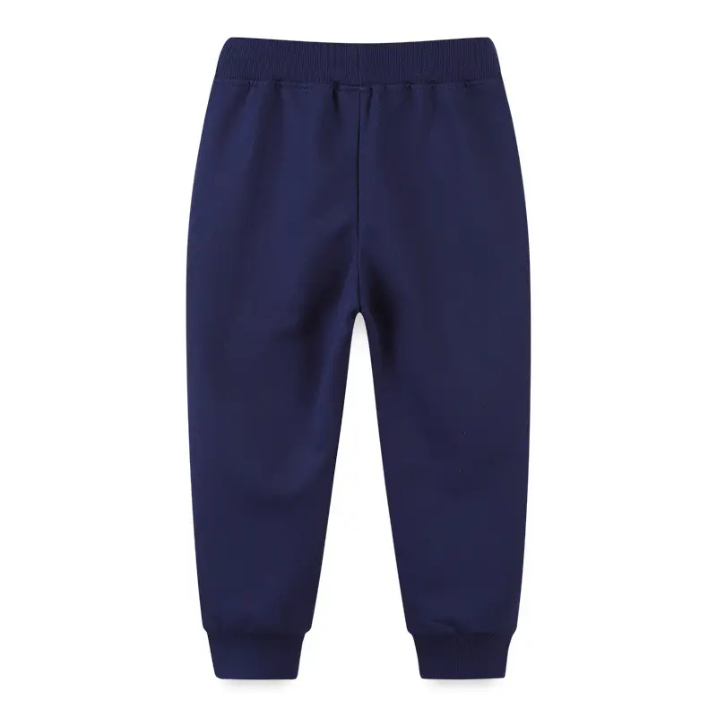 Boys Cartoon Embroidered Sweatpants Navy Blue Medium - Image 3