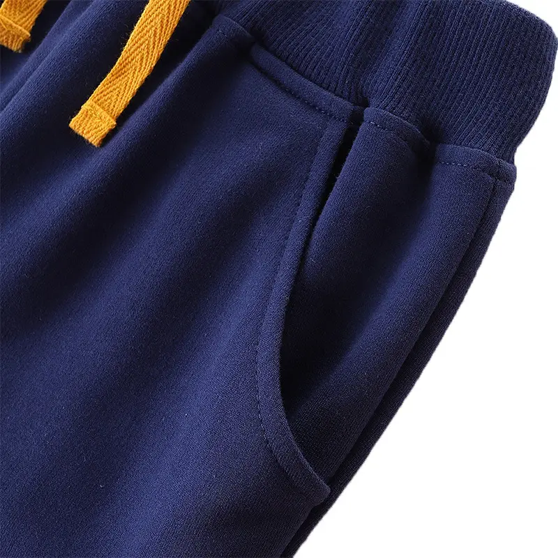 Boys Cartoon Embroidered Sweatpants Navy Blue Medium - Image 4