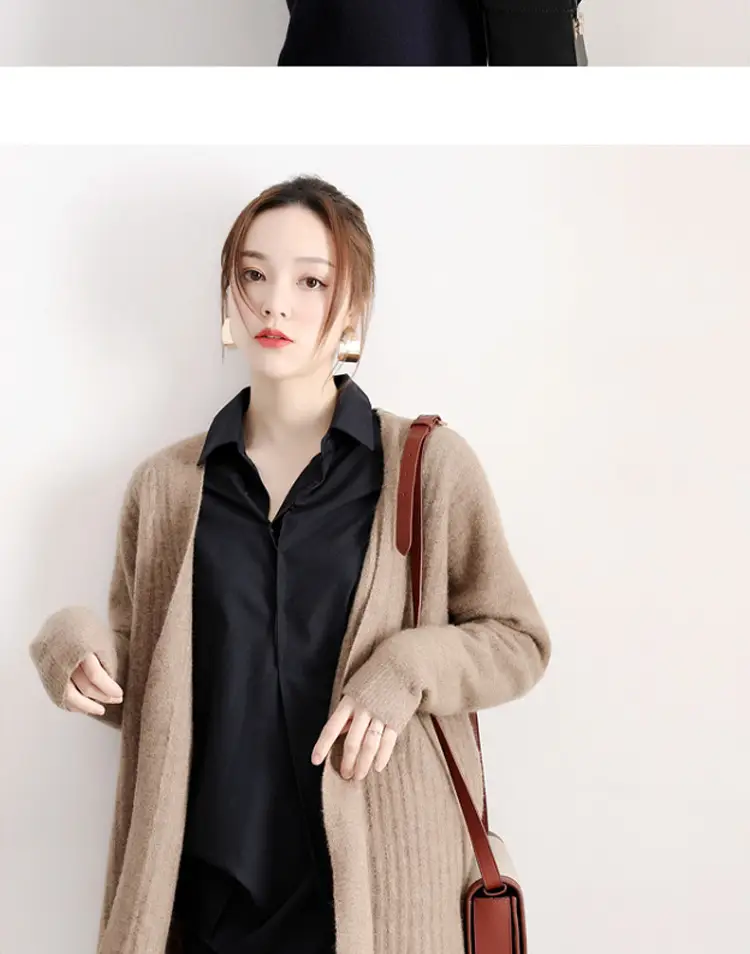 Women Korean 2025 Long Sleeve Black Shirt Anti-Wrinkle Draped — feature 9