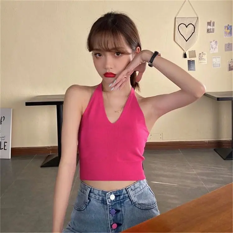 White Lace-Up Knitted V Neck Tube Top with Off-Shoulder Design - Image 9