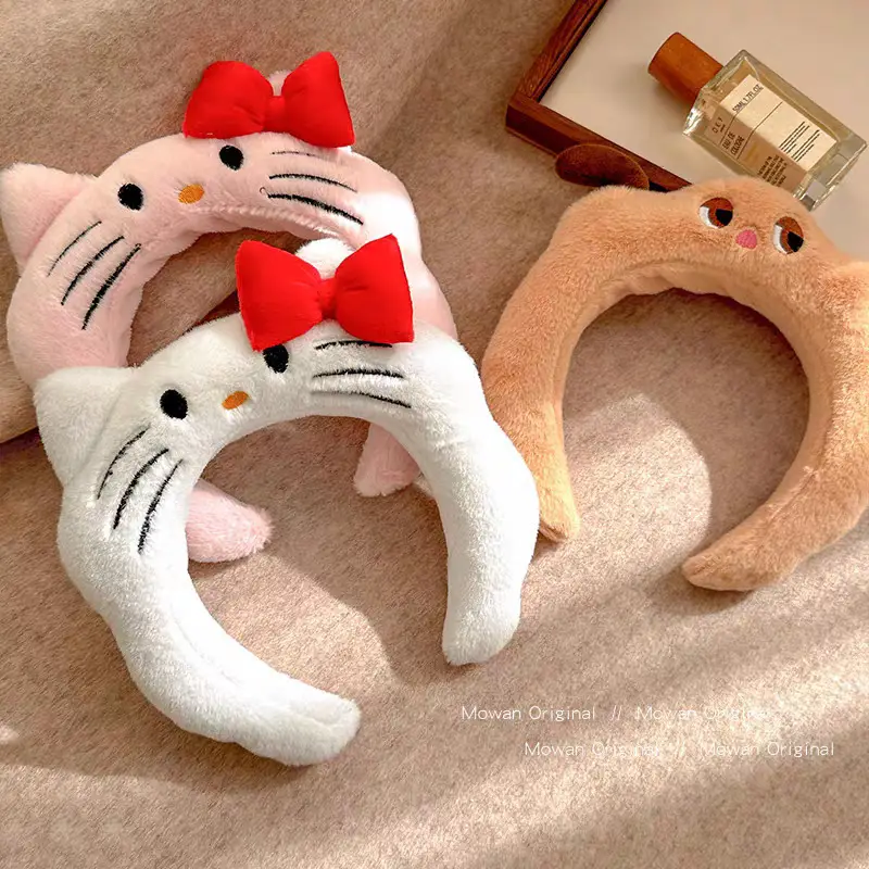 Plush Cartoon Face Wash Headband for Women 2024 — feature 4