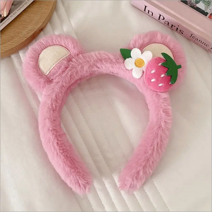 Plush Cartoon Face Wash Headband for Women 2024 - Image 3