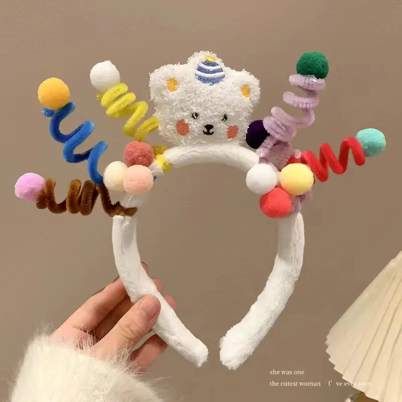 Plush Cartoon Face Wash Headband for Women 2024 - Image 77