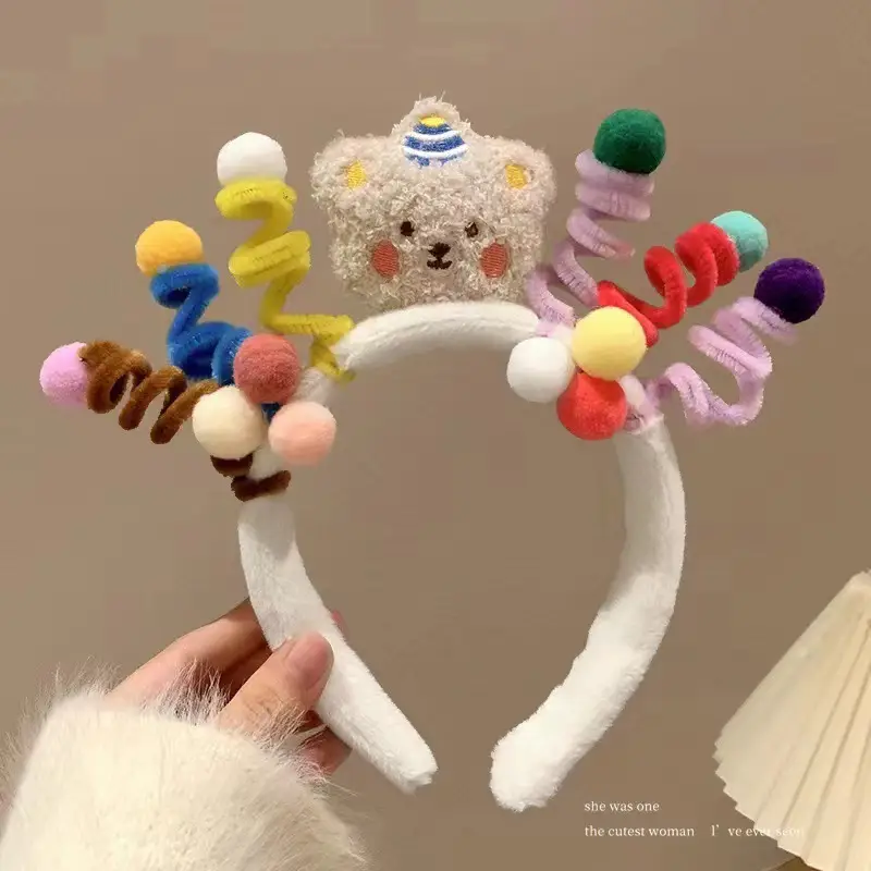 Plush Cartoon Face Wash Headband for Women 2024 - Image 78