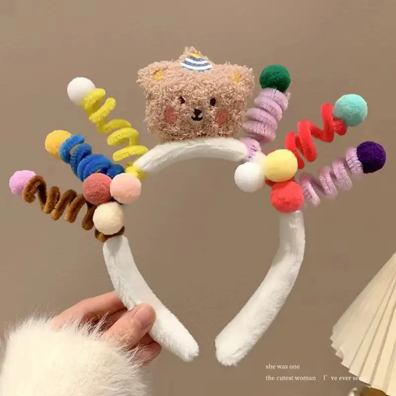Plush Cartoon Face Wash Headband for Women 2024 - Image 79