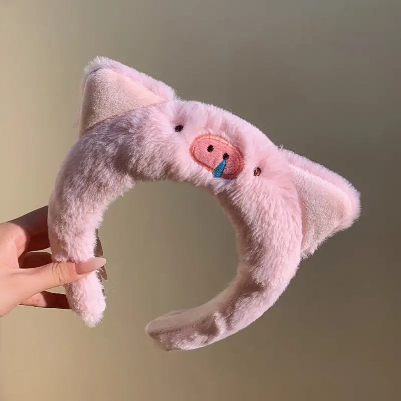 Plush Cartoon Face Wash Headband for Women 2024 - Image 96