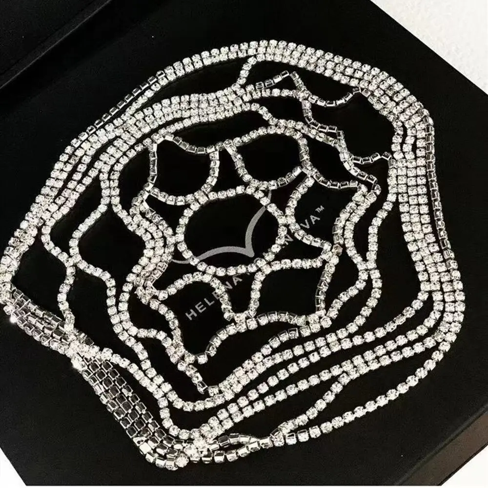 Full Diamond Mesh Hair Chain for Party Wear