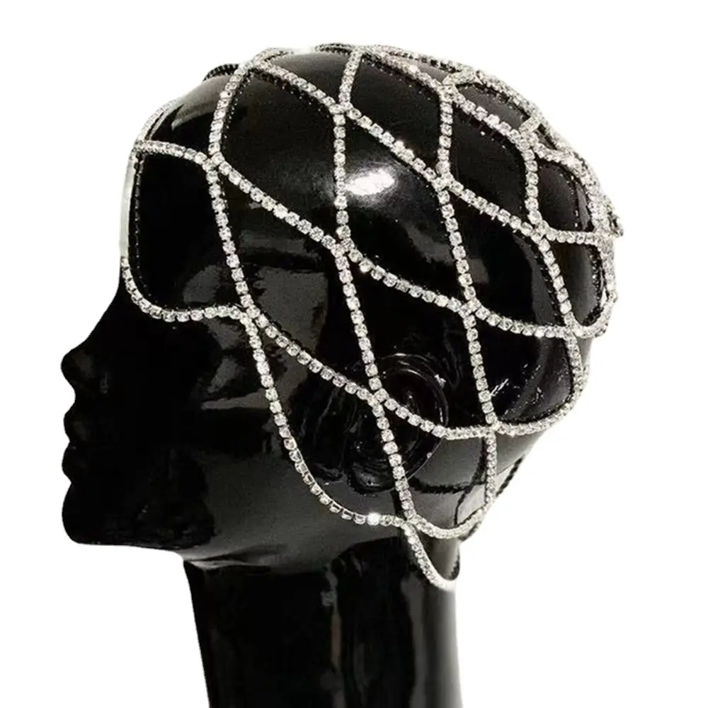 Full Diamond Mesh Hair Chain for Party Wear