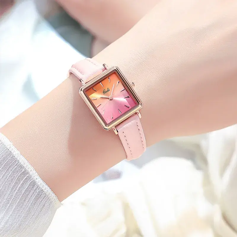 Gold Rose Gold Women's Watch with Black Strap