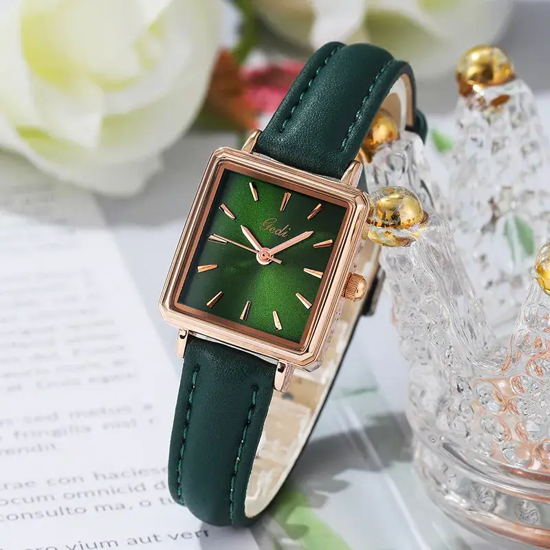 Gold Rose Gold Women's Watch with Black Strap