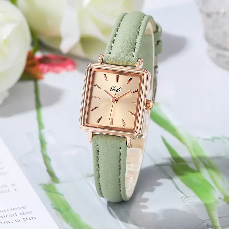 Gold Rose Gold Women's Watch with Black Strap