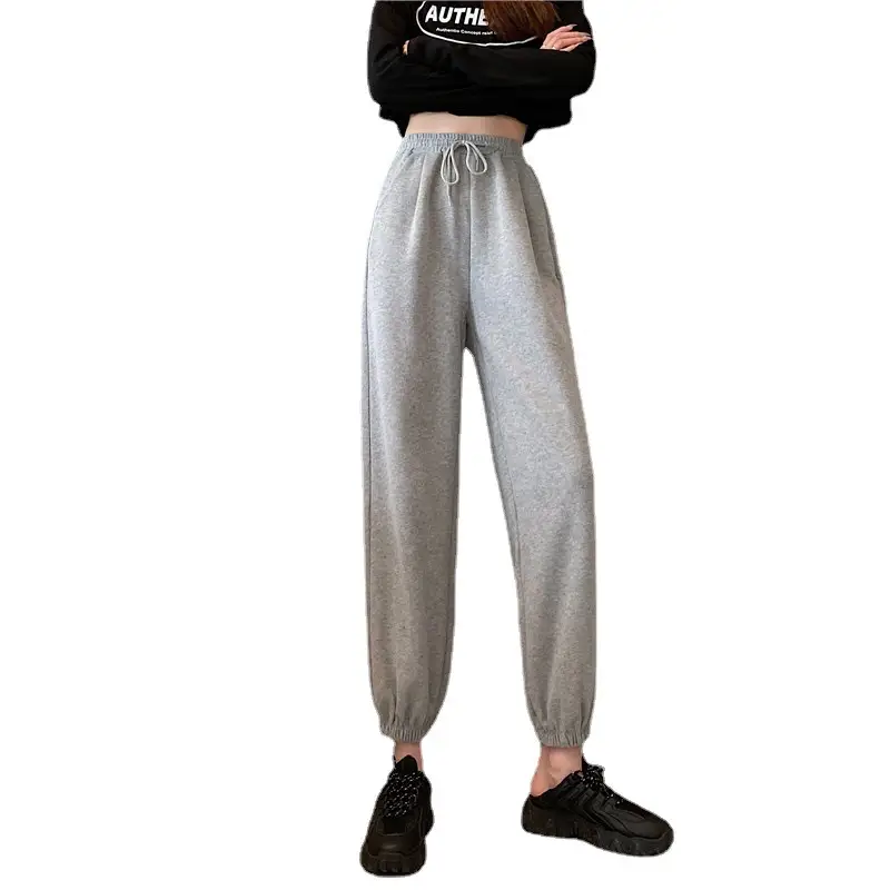 Women Leg Casual Pants Solid Color High Waist Slimming - Image 15
