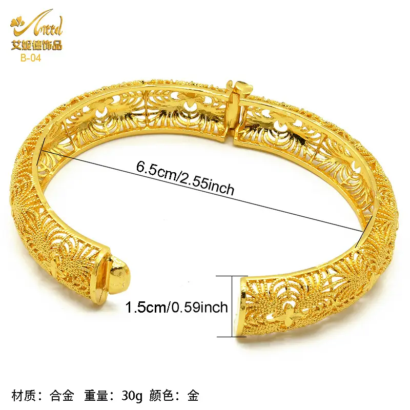 Luxury Gold Plated Dubai Bride Bracelet for Women - Image 64
