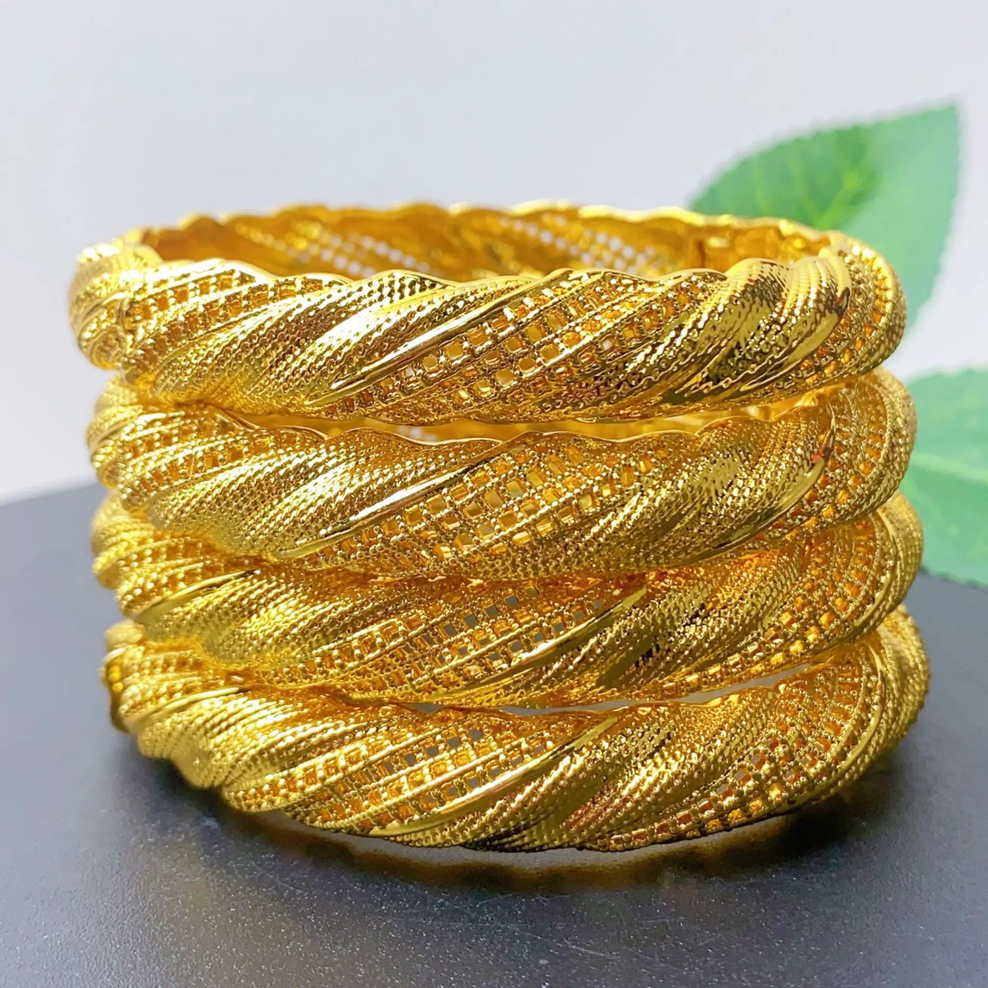 Luxury Gold Plated Dubai Bride Bracelet for Women - Image 43