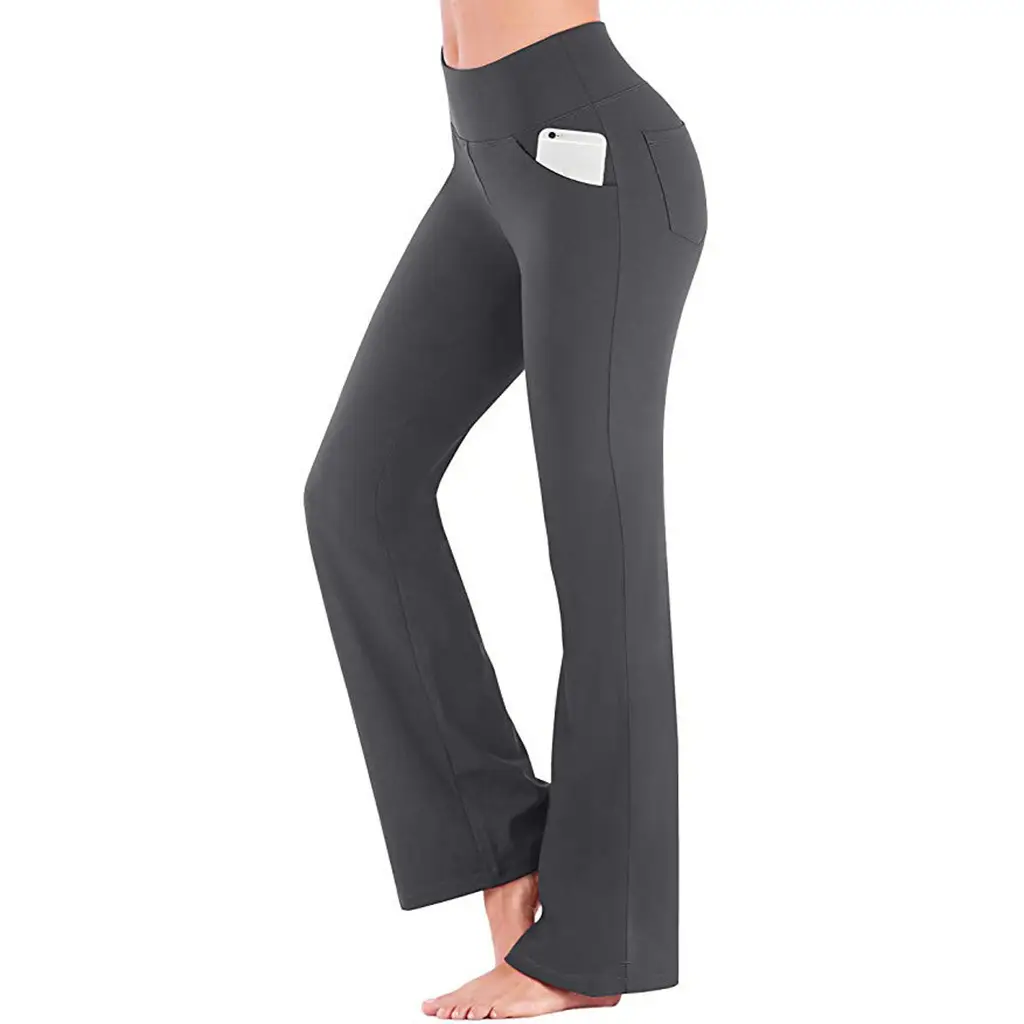 Maroon Micro Wide Leg High Waist Yoga Pants - Image 5