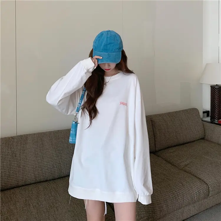 Women Yellow Korean Style Pullover Sweatshirt Loose Long Sleeve — feature 29