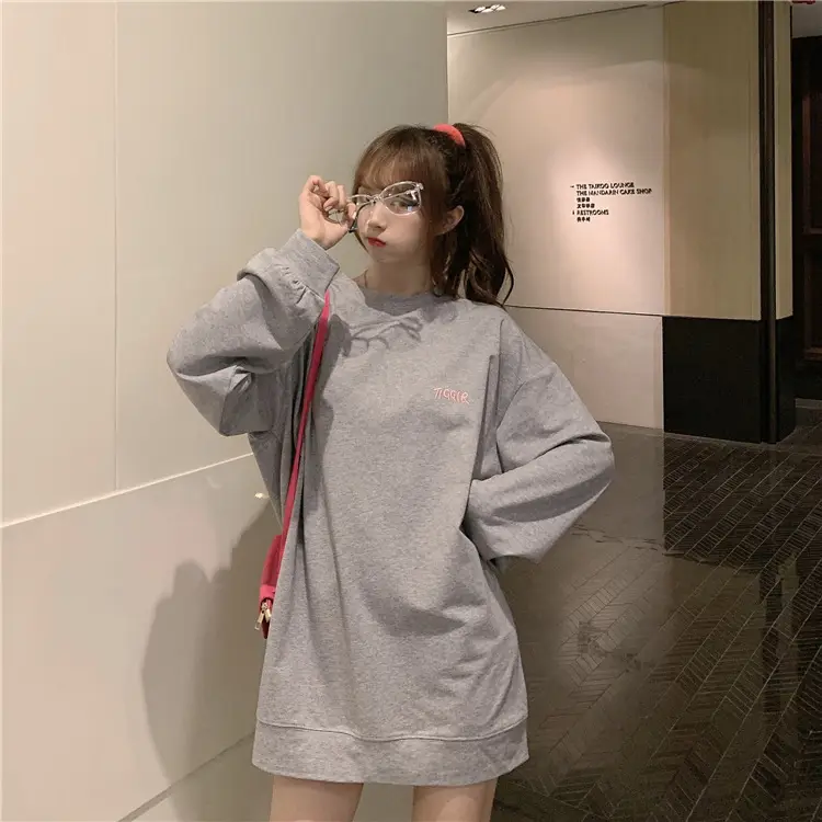 Women Yellow Korean Style Pullover Sweatshirt Loose Long Sleeve — feature 35