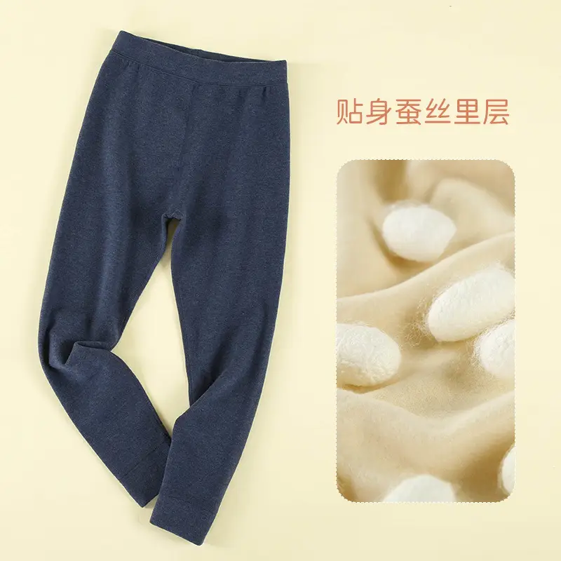 Girls Fleece Lined Warm Pants Grey Large - Image 5