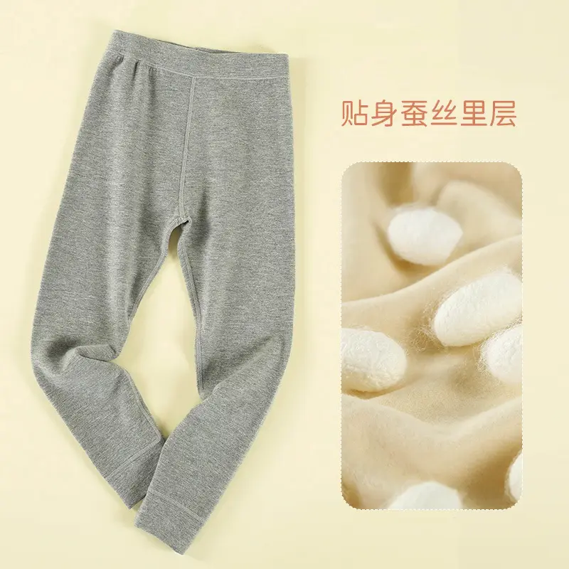 Girls Fleece Lined Warm Pants Grey Large - Image 6