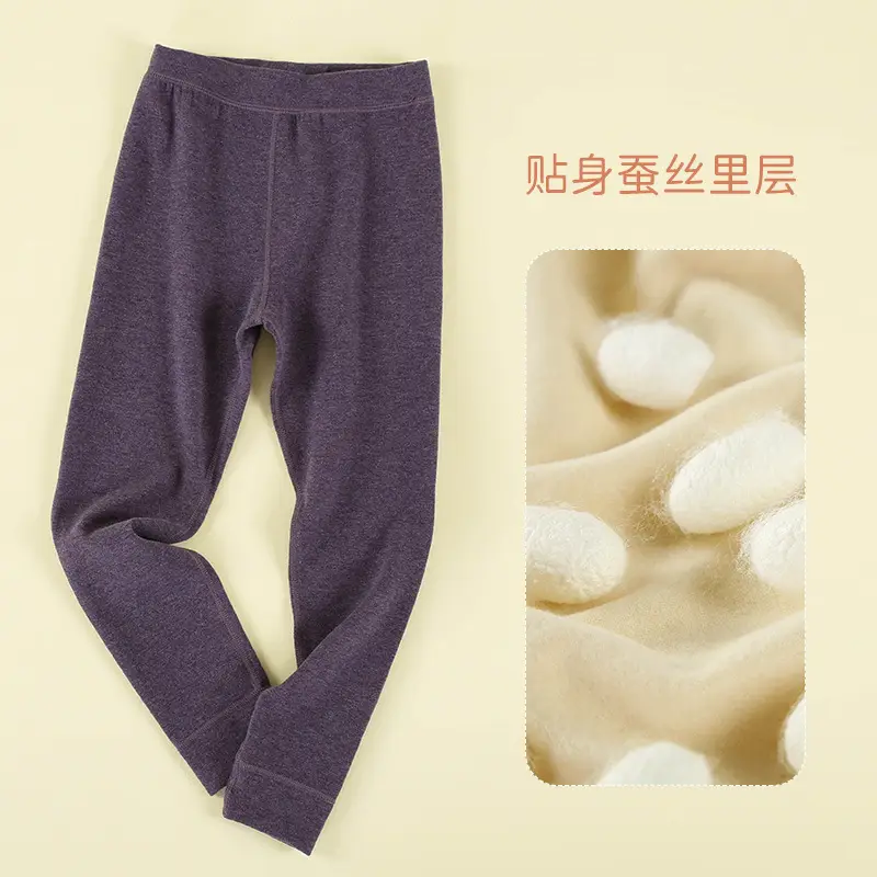 Girls Fleece Lined Warm Pants Grey Large - Image 8