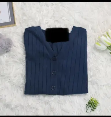 Women V-Neck Knit Cardigan Grey 2025 - Image 14