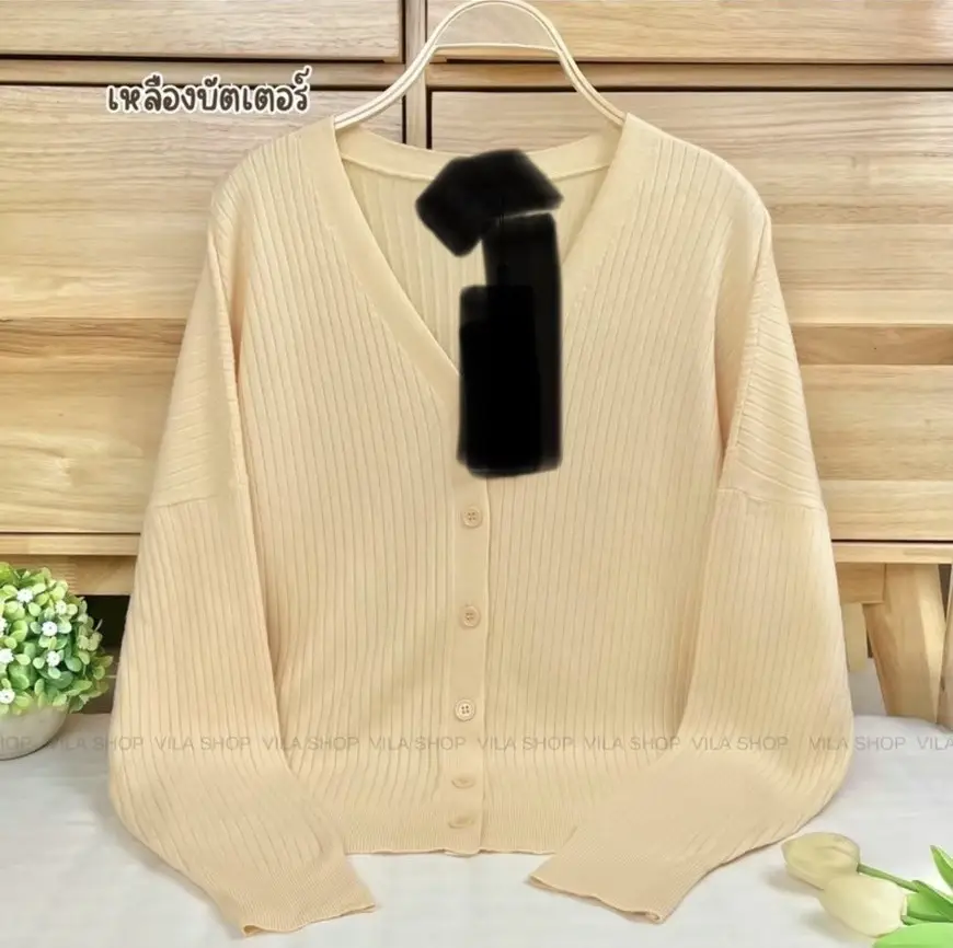 Women V-Neck Knit Cardigan Grey 2025 - Image 18