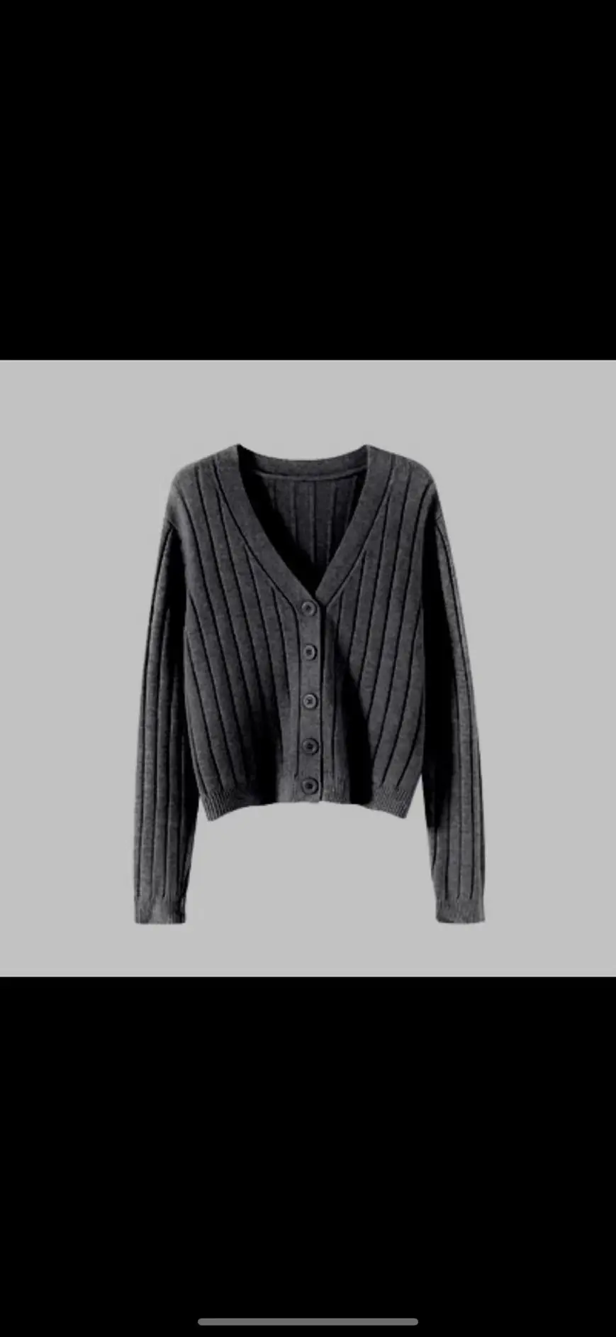 Women V-Neck Knit Cardigan Grey 2025 - Image 22