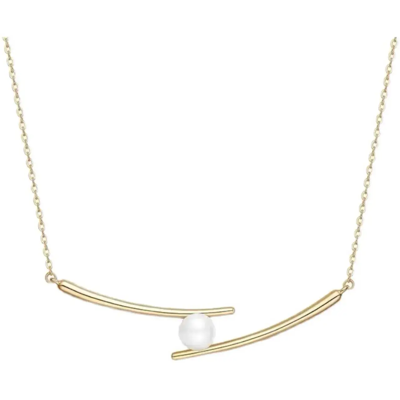 Cross Chopsticks Pearl Necklace Light Luxury All-Match - Image 2