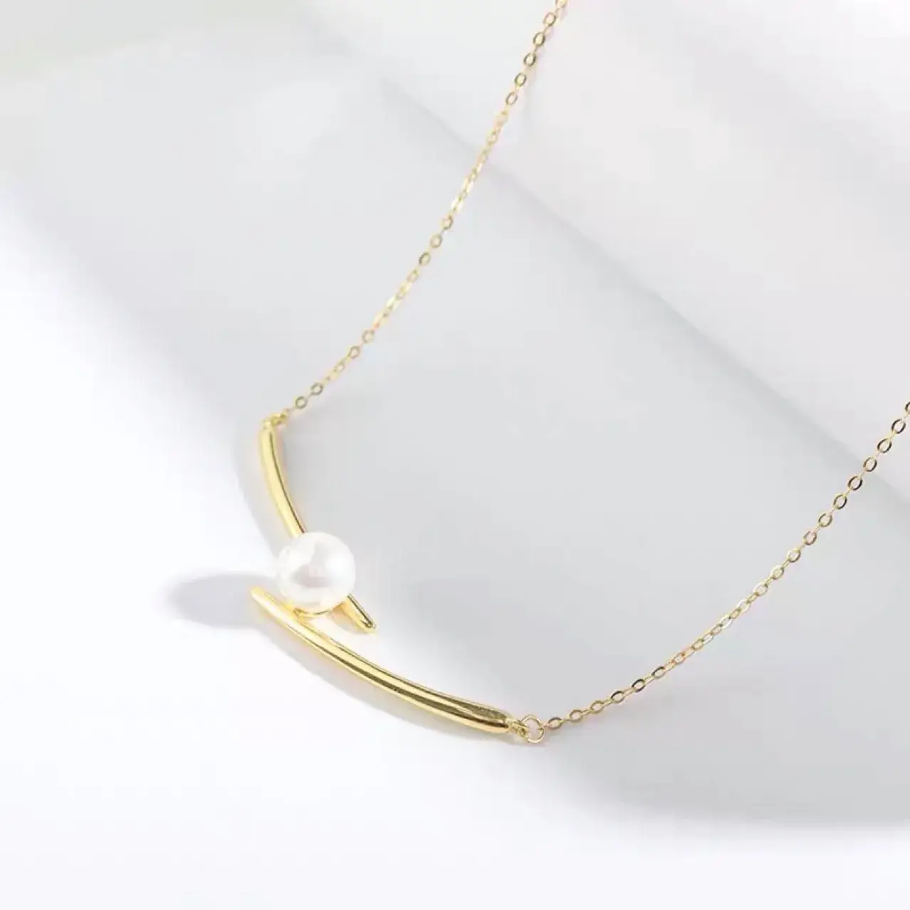 Cross Chopsticks Pearl Necklace Light Luxury All-Match - Image 3