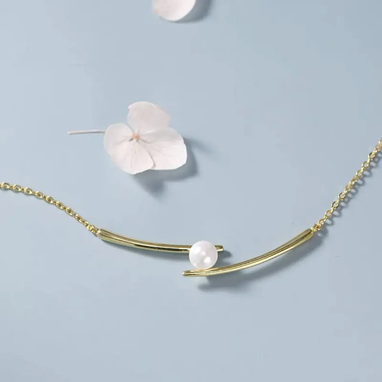 Cross Chopsticks Pearl Necklace Light Luxury All-Match - Image 9