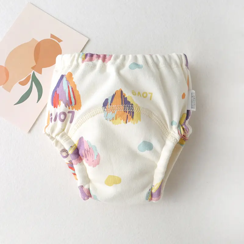 New Baby Diaper Pants Cotton Gauze White Fish Print