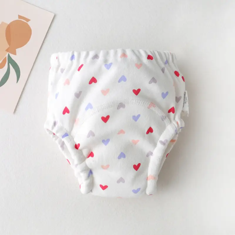 New Baby Diaper Pants Cotton Gauze White Fish Print