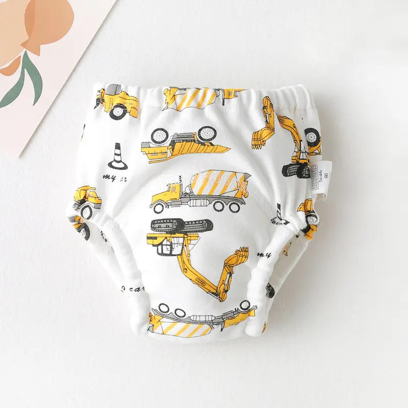 New Baby Diaper Pants Cotton Gauze White Fish Print