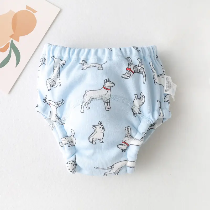 New Baby Diaper Pants Cotton Gauze White Fish Print