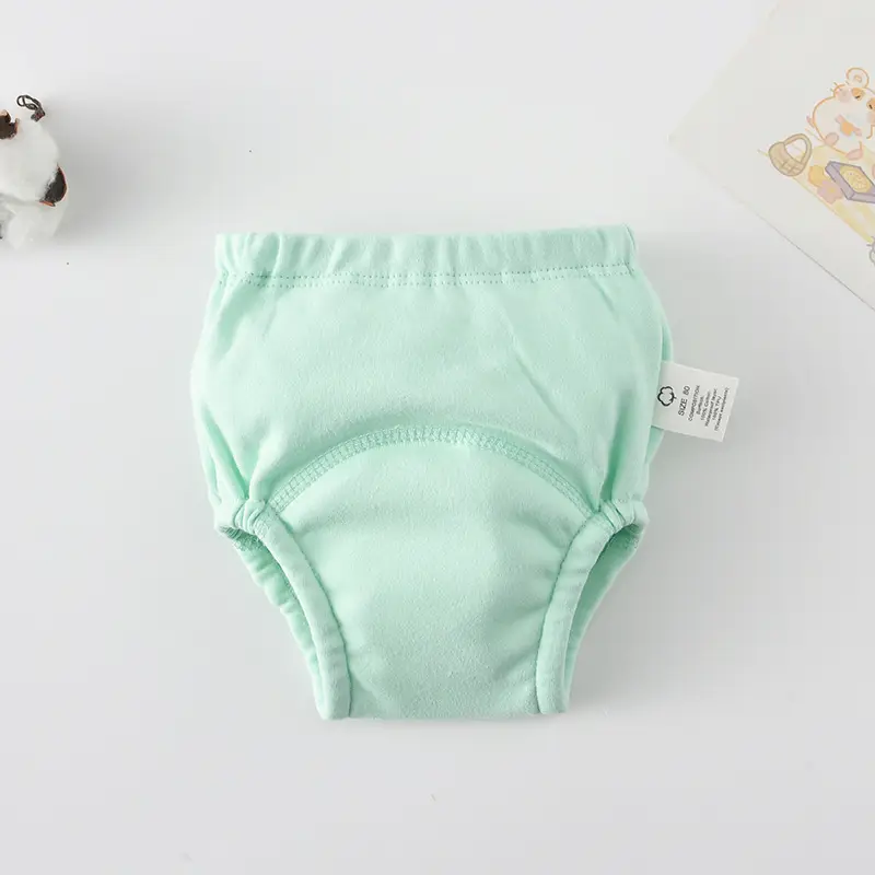New Baby Diaper Pants Cotton Gauze White Fish Print