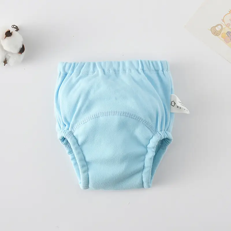 New Baby Diaper Pants Cotton Gauze White Fish Print