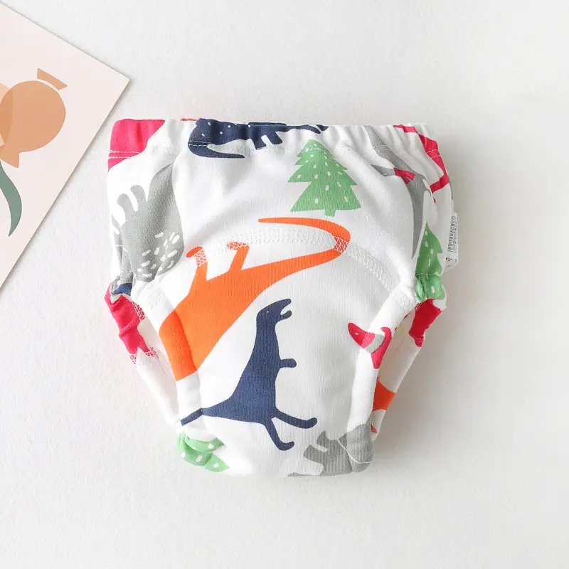 New Baby Diaper Pants Cotton Gauze White Fish Print