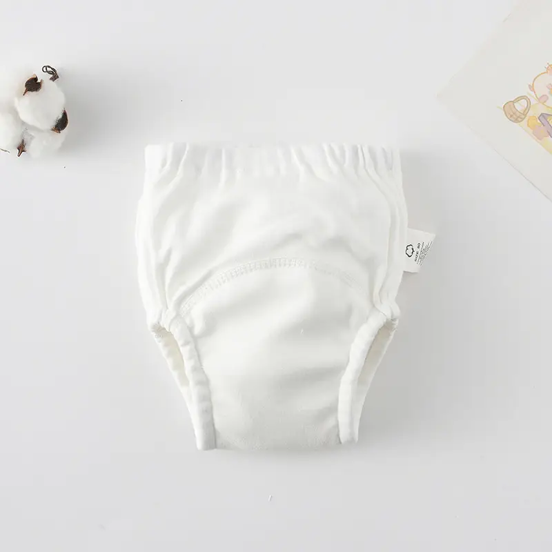 New Baby Diaper Pants Cotton Gauze White Fish Print