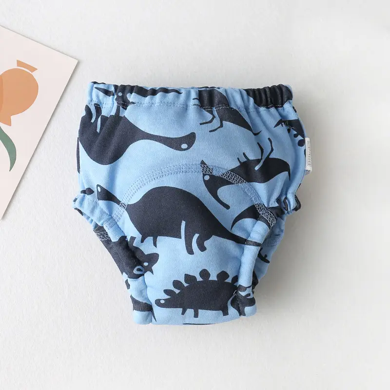 New Baby Diaper Pants Cotton Gauze White Fish Print