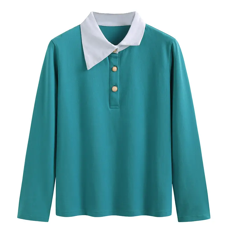Black Korean Style Polo Shirt with White Collar - Image 9