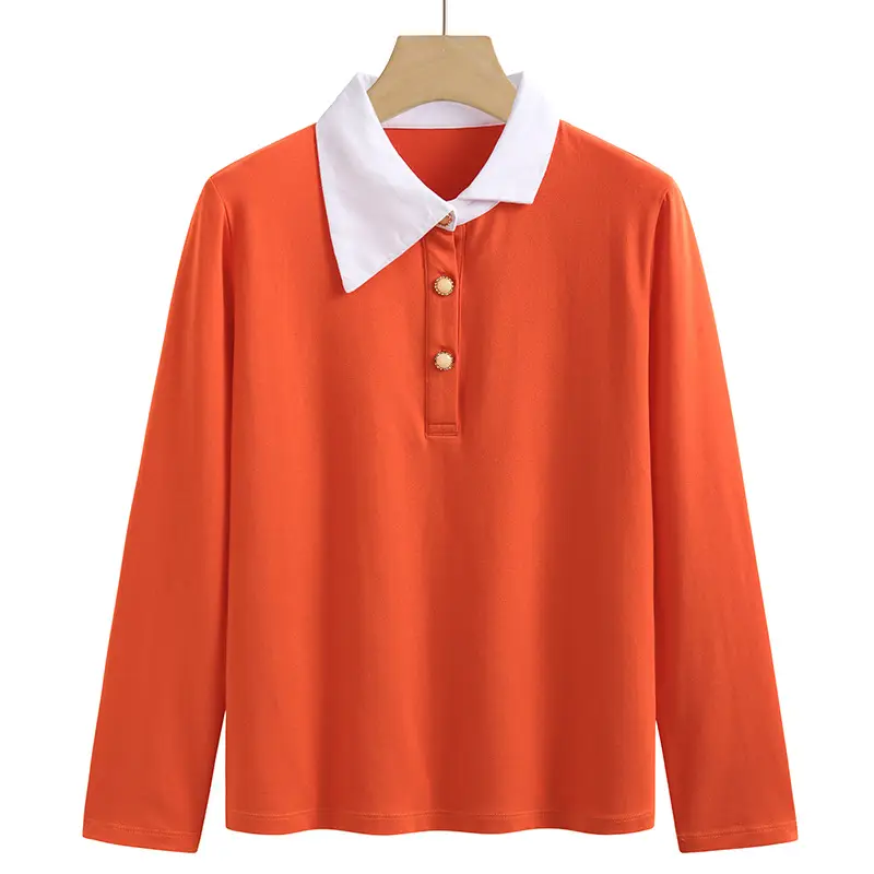 Black Korean Style Polo Shirt with White Collar - Image 2