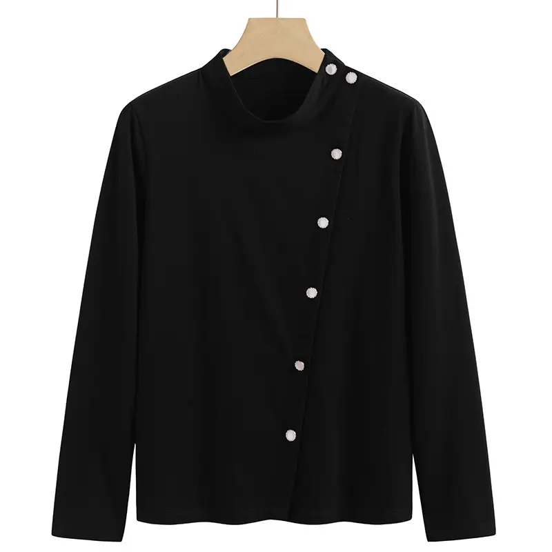 Black Korean Style Cotton Cardigan Long Sleeve Women