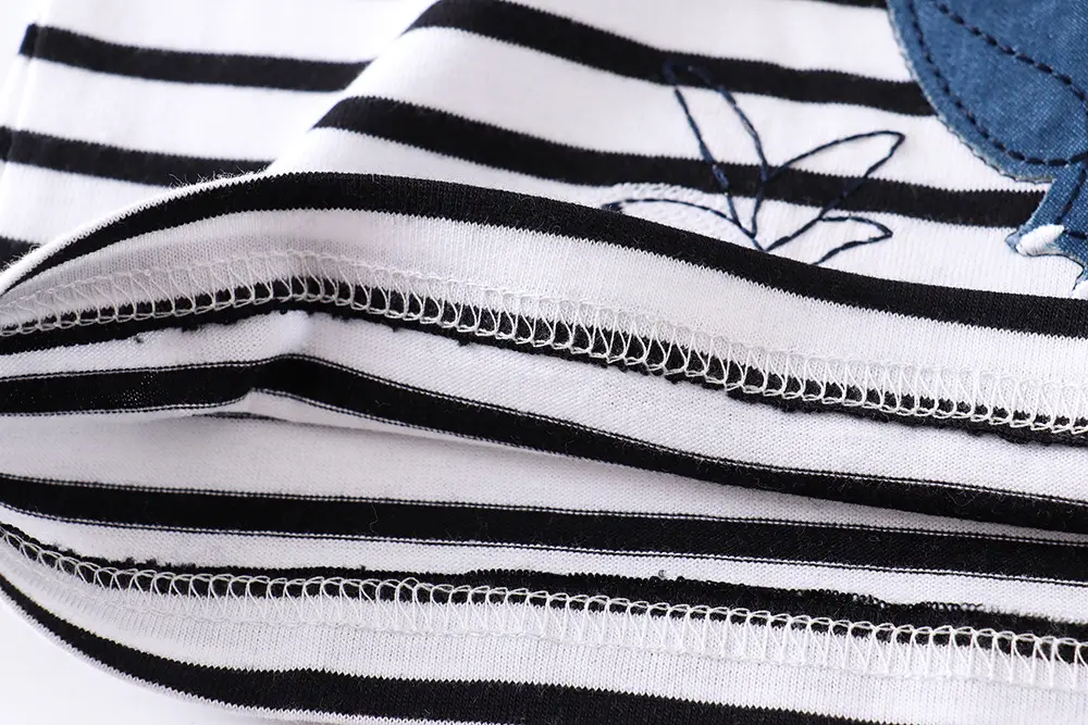 2021 Cotton Boys Shirt Black White Striped Long Sleeve Spring Autumn - Image 4