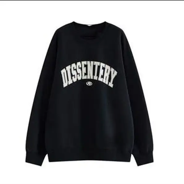 Women Black Letter Print Sweatshirt 2025 Autumn Loose Fit - Image 7